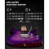 imageLeo Jaymz ST Pro Electric Guitar Roasted Maple Neck Maple Fingerboard Mahogany Body Alnico 5 Pickups for Intermediate ampamp Advanced PlayersSSH Blue BurlViolet Flame