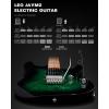 imageLeo Jaymz ST Pro Electric Guitar Roasted Maple Neck Maple Fingerboard Mahogany Body Alnico 5 Pickups for Intermediate ampamp Advanced PlayersSSH Blue BurlGreen Burl