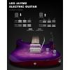 imageLeo Jaymz ST Pro Electric Guitar Roasted Maple Neck Maple Fingerboard Mahogany Body Alnico 5 Pickups for Intermediate ampamp Advanced PlayersSSH Blue BurlViolet Flame
