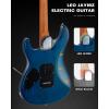 imageLeo Jaymz ST Pro Electric Guitar Roasted Maple Neck Maple Fingerboard Mahogany Body Alnico 5 Pickups for Intermediate ampamp Advanced PlayersSSH Blue BurlBlue Burl