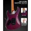 imageLeo Jaymz ST Pro Electric Guitar Roasted Maple Neck Maple Fingerboard Mahogany Body Alnico 5 Pickups for Intermediate ampamp Advanced PlayersSSH Blue BurlViolet Burl
