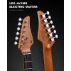 imageLeo Jaymz ST Pro Electric Guitar Roasted Maple Neck Maple Fingerboard Mahogany Body Alnico 5 Pickups for Intermediate ampamp Advanced PlayersSSH Blue BurlBlue Burl